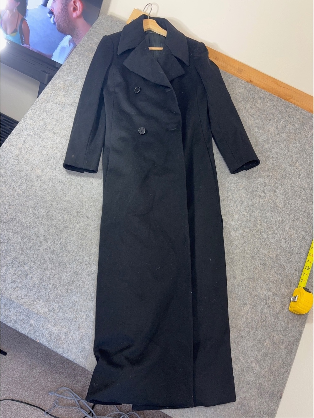vintage Cerruti 1881 black long coat size medium